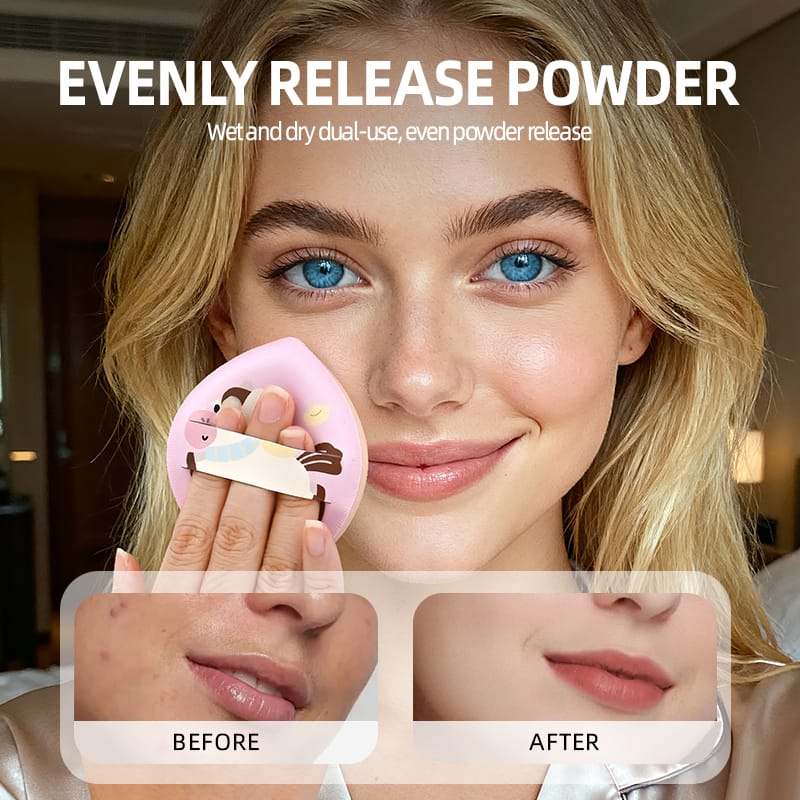 stock 2pcs cosmetic puffs makeup tool flocking puff wholesale 3color facial loose powder custom packaging soft comfortable