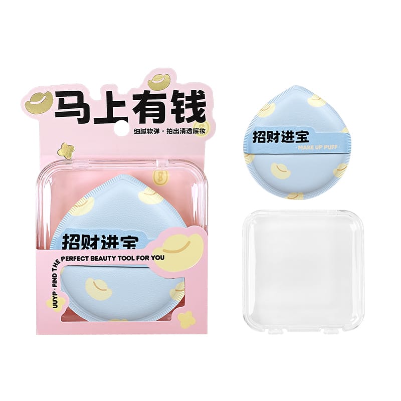stock 2pcs cosmetic puffs makeup tool flocking puff wholesale 3color facial loose powder custom packaging soft comfortable